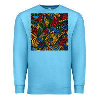 Ocean Blue african geometric seamless pattern Premium Sweatshirt - BundleAndBundleShop