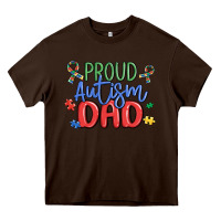 Chocolate Brown proud autism dad Heavy Core Tee - MaliasSmallBusiness