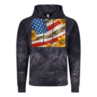 Cloud Black american flag sunflowers and canouflage print veteran mousepad Vintage Hoodie - Jasminsmagicworld
