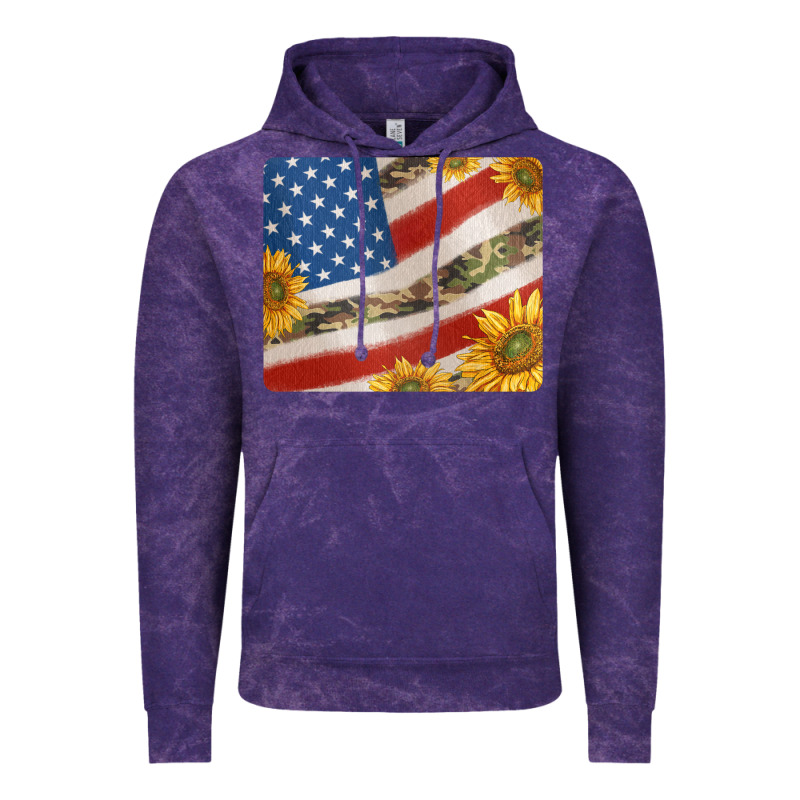 American Flag Sunflowers And Canouflage Print Veteran Mousepad Vintage Hoodie by Jasminsmagicworld | Teevron