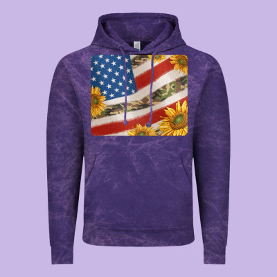American Flag Sunflowers And Canouflage Print Veteran Mousepad Vintage Hoodie Designed By Jasminsmagicworld