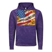 Cloud Purple american flag sunflowers and canouflage print veteran mousepad Vintage Hoodie - Jasminsmagicworld