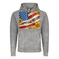 Cloud Rock american flag sunflowers and canouflage print veteran mousepad Vintage Hoodie - Jasminsmagicworld