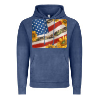 Vintage Denim american flag sunflowers and canouflage print veteran mousepad Vintage Hoodie - Jasminsmagicworld