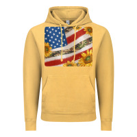Vintage Mustard american flag sunflowers and canouflage print veteran mousepad Vintage Hoodie - Jasminsmagicworld