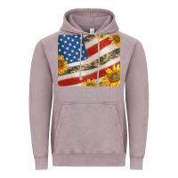 Vintage Zinc american flag sunflowers and canouflage print veteran mousepad Vintage Hoodie - Jasminsmagicworld