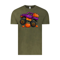 Vintage Olive halloween jack o lantern monster truck Vintage Tee - Jasminsmagicworld