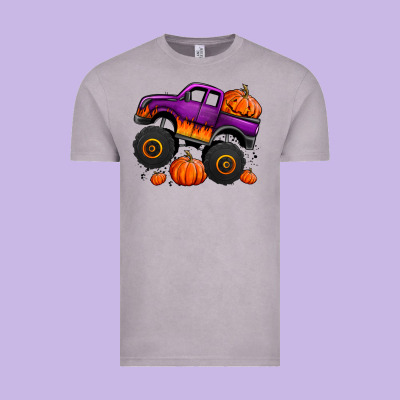 Halloween Jack O Lantern Monster Truck Vintage Tee Designed By Jasminsmagicworld