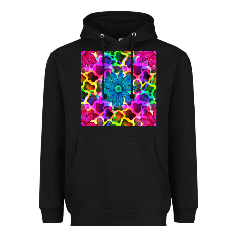 Neon Cowhide With Flower Seamless Pattern Heavyweight Hoodie by BundleAndBundleShop | Teevron