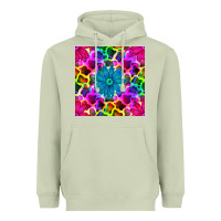 Matcha neon cowhide with flower seamless pattern Heavyweight Hoodie - BundleAndBundleShop