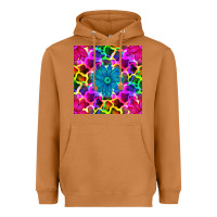 Meerkat neon cowhide with flower seamless pattern Heavyweight Hoodie - BundleAndBundleShop