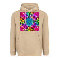 Mushroom neon cowhide with flower seamless pattern Heavyweight Hoodie - BundleAndBundleShop