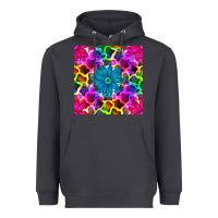 Smoke neon cowhide with flower seamless pattern Heavyweight Hoodie - BundleAndBundleShop