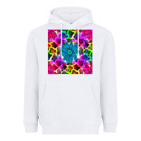 White neon cowhide with flower seamless pattern Heavyweight Hoodie - BundleAndBundleShop