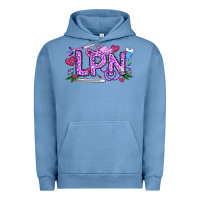 Pigment Pebble Blue Valentine LPN Urban Hoodie - CowhideDigitalArt