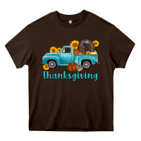 Chocolate Brown thanksgiving truck turkey Heavy Core Tee - AdoDesignShop