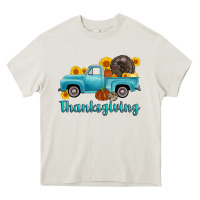 Cream thanksgiving truck turkey Heavy Core Tee - AdoDesignShop