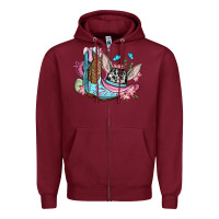 Burgundy Easter cowboy boots hat Zipper Hoodie - OliviaCreatesArt