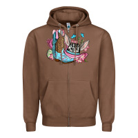 Chestnut Easter cowboy boots hat Zipper Hoodie - OliviaCreatesArt