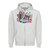 Dove Grey Easter cowboy boots hat Zipper Hoodie - OliviaCreatesArt