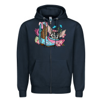 Navy Easter cowboy boots hat Zipper Hoodie - OliviaCreatesArt