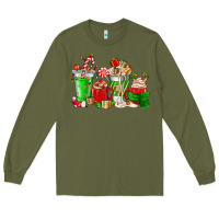 Army Green Christmas coffee cup Long Sleeve Tee - NancyCooperArtShop