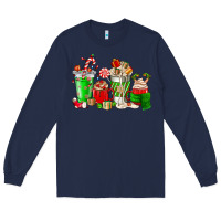 Navy Christmas coffee cup Long Sleeve Tee - NancyCooperArtShop