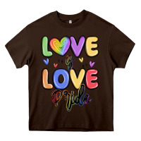 Chocolate Brown love is love pride Heavy Core Tee - MaliasSmallBusiness