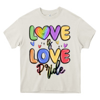 Cream love is love pride Heavy Core Tee - MaliasSmallBusiness