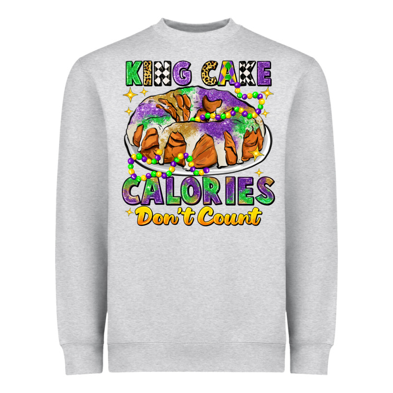 King Cake Calories Dont Count Mardi Gras Heavyweight Sweatshirt by CowGirlArtShop | Teevron