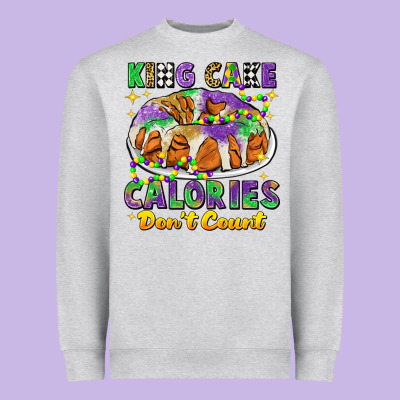 King Cake Calories Dont Count Mardi Gras Heavyweight Sweatshirt Designed By Cowgirlartshop