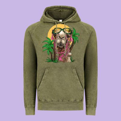 Camel With Oasis Vintage Hoodie Designed By Barkaloodesign