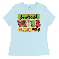 Baby Blue juneteenth vibes only Ladies Tee - MaliasSmallBusiness