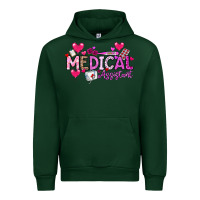 Forest Green Valentine Medical Assistant Urban Hoodie - CowhideDigitalArt