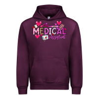Mauve Wine Valentine Medical Assistant Urban Hoodie - CowhideDigitalArt