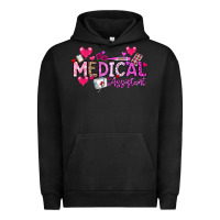 Pigment Black Valentine Medical Assistant Urban Hoodie - CowhideDigitalArt