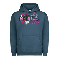 Pigment Midnight Navy Valentine Medical Assistant Urban Hoodie - CowhideDigitalArt
