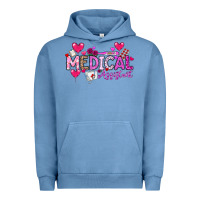 Pigment Pebble Blue Valentine Medical Assistant Urban Hoodie - CowhideDigitalArt