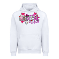 White Valentine Medical Assistant Urban Hoodie - CowhideDigitalArt