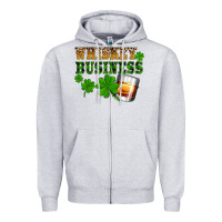 Heather Grey St. Patrick's Day whiskey business Zipper Hoodie - OliviaCreatesArt