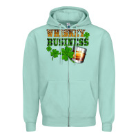 Seafoam St. Patrick's Day whiskey business Zipper Hoodie - OliviaCreatesArt
