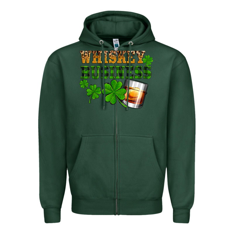St. Patrick's Day Whiskey Business Zipper Hoodie by OliviaCreatesArt | Teevron