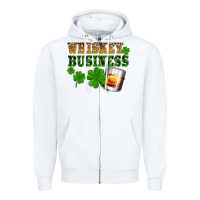 White St. Patrick's Day whiskey business Zipper Hoodie - OliviaCreatesArt