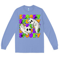 Colony Blue Spooky with Ghost Cats Long Sleeve Tee - texasbilliewilder