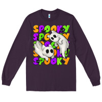 Plum Spooky with Ghost Cats Long Sleeve Tee - texasbilliewilder