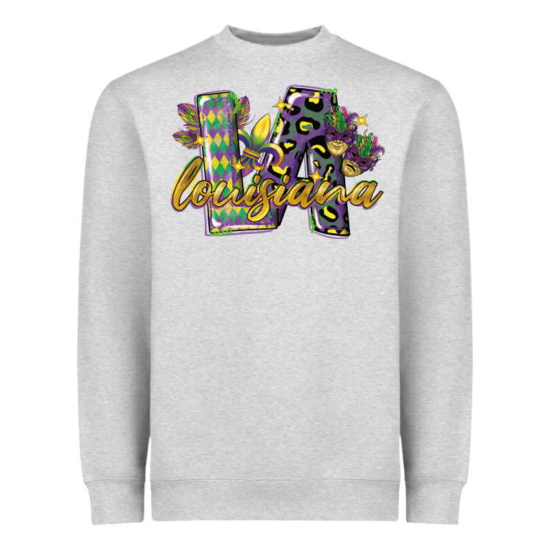 Louisiana Leopard Mardi Gras 12 Inches 300 Dpi Heavyweight Sweatshirt by CowGirlArtShop | Teevron