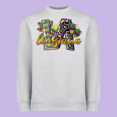 Louisiana Leopard Mardi Gras 12 Inches 300 Dpi Heavyweight Sweatshirt Designed By Cowgirlartshop
