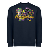 Navy louisiana leopard mardi gras 12 inches 300 dpi Heavyweight Sweatshirt - CowGirlArtShop