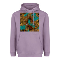 Lavender tiger leopard turquoise glitter seamless pattern Heavyweight Hoodie - BundleAndBundleShop