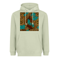 Matcha tiger leopard turquoise glitter seamless pattern Heavyweight Hoodie - BundleAndBundleShop